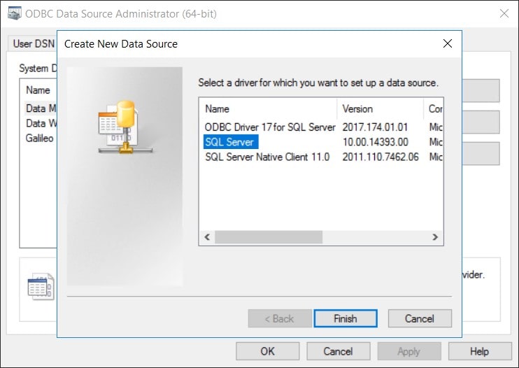 Creating A Microsoft Sql Server Odbc Data Source On Microsoft Windows