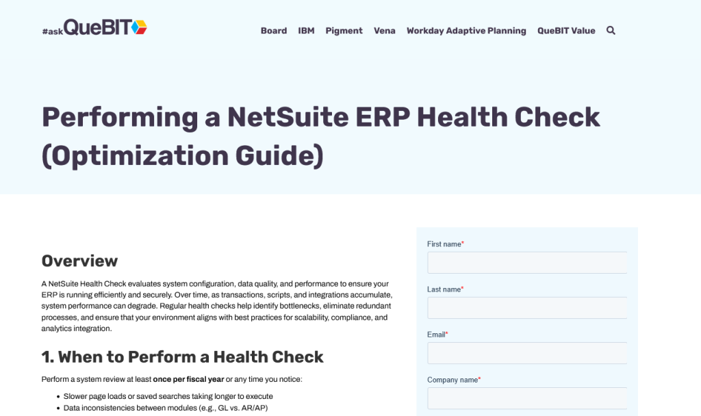ERP HealthCheck